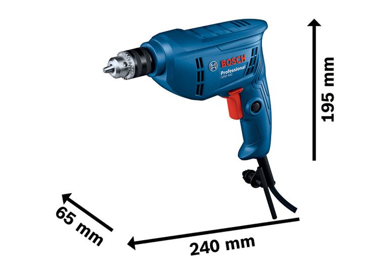 BoschGBM 400 键控钻，紧凑型 240 毫米长度。.