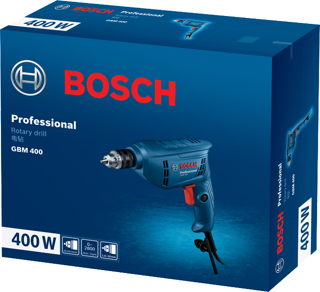 BoschGBM 400 旋转钻包装。.