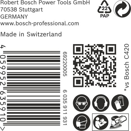 BoschEXPERT C470 砂纸 100x150mm G60 50 片.