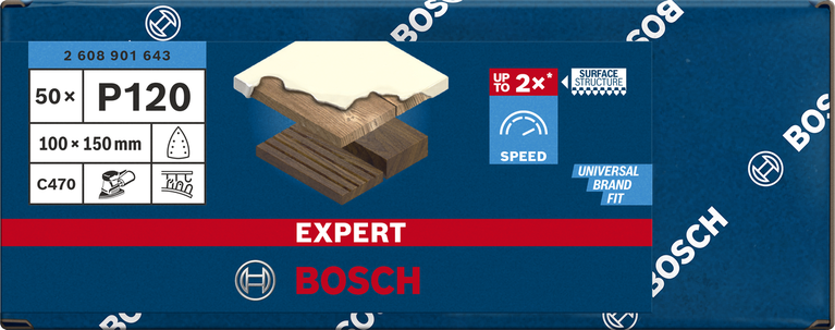 BoschEXPERT C470 砂纸 100×150mm G120 50片装.
