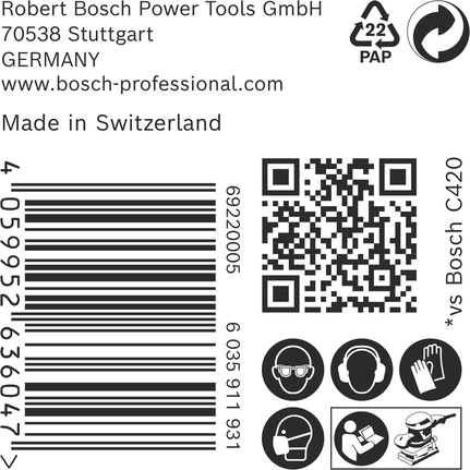 BoschC470砂纸包装115×107毫米.