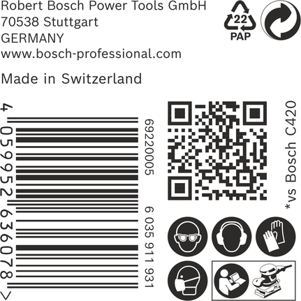 BoschEXPERT C470 砂纸 115×107 毫米 G120 50 张装.