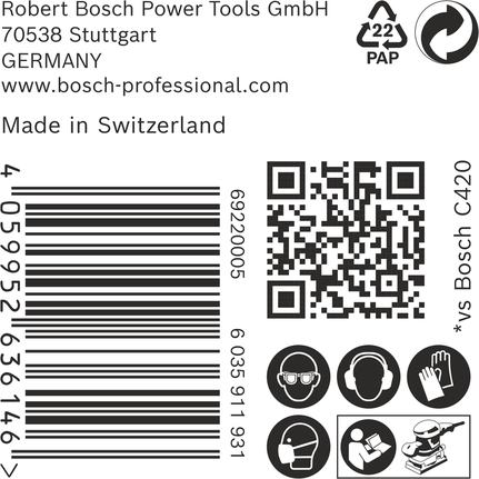 BoschC470砂纸包装标签.