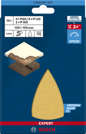 BoschC470 砂纸套装 100×150 毫米.