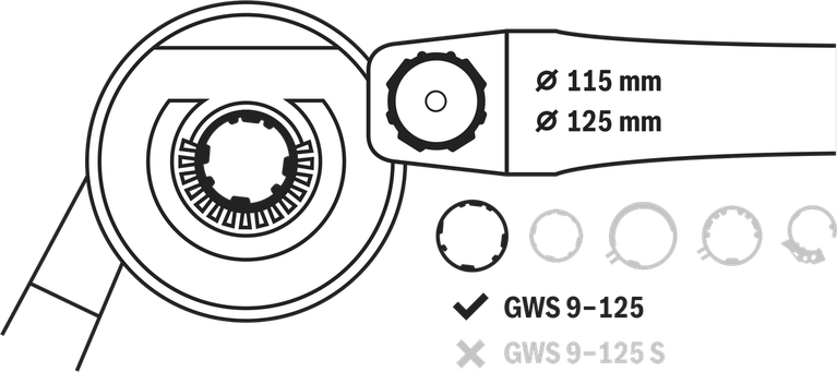 Bosch组合防护吸尘罩，带排尘口，115 或 125 毫米。.