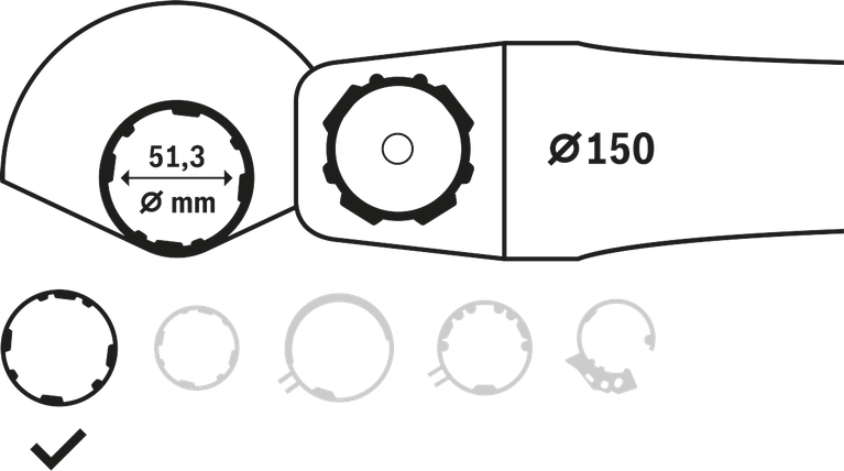 Bosch角磨机组合防护罩，51.3 毫米调节。.