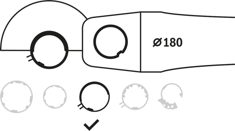 适用于 180 毫米角磨机螺丝配件的Bosch组合防护罩。.