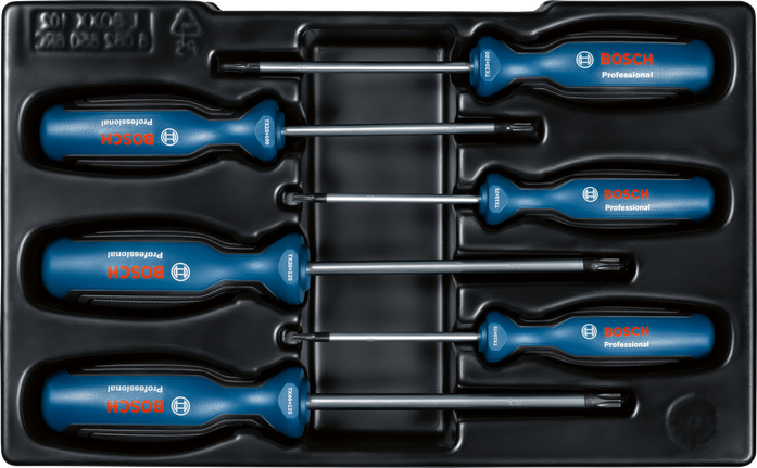 Bosch6 件套 TX 螺丝刀套装，敞口托盘包装。