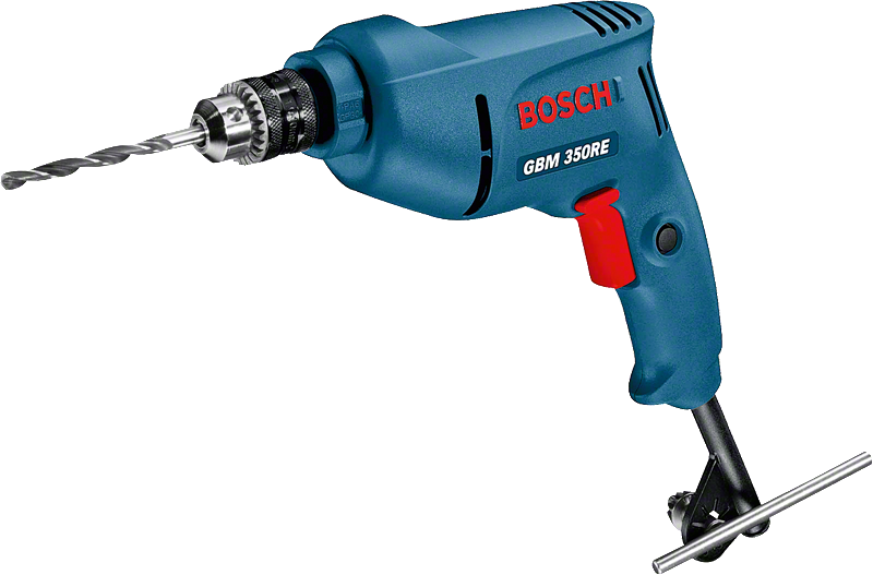 BoschGBM 350 RE 钻头，输入功率为 350W，适用于木材或钢材。.