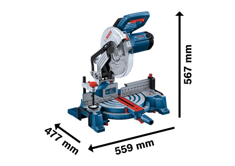 带有角度刻度的BoschGCM 254 斜切锯。.