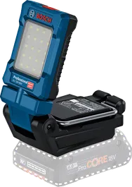 带 LED 面板的Bosch GLI 18V-800 无绳工作灯。.
