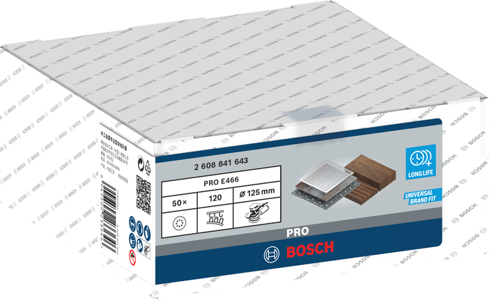 Bosch PRO E466 砂磨片 125 毫米 G120 50 片.