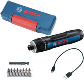 BoschGo 3 电动螺丝刀套装，配有 USB 充电线。.