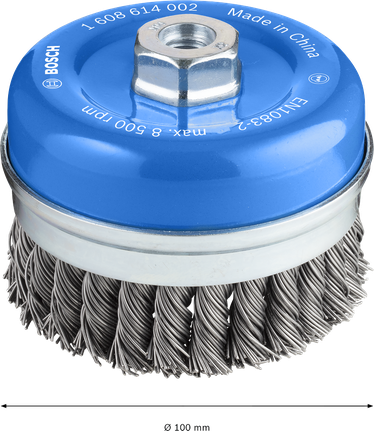 适用于研磨机的BoschPRO 金属重型杯刷 100 毫米。.