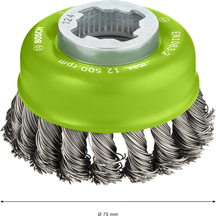 Bosch PRO 不锈钢 X-Lock 杯刷 75 毫米。.