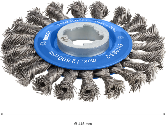 Bosch PRO Metal 重型 X-Lock 钢丝轮，直径 115 毫米。.