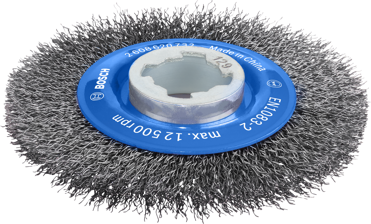 Bosch PRO Metal 清洁 X-Lock 钢丝轮，直径 115 毫米.