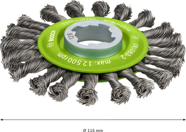 Bosch PRO 不锈钢 X-Lock 钢丝轮，115 毫米。.