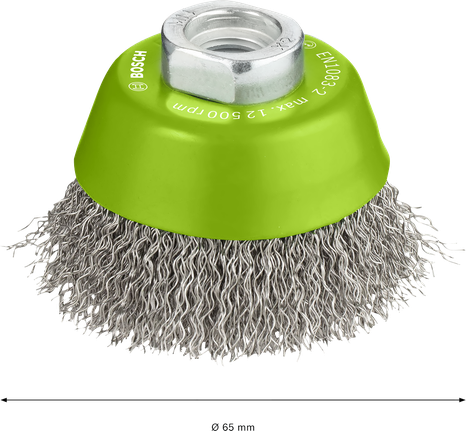 BoschPRO 不锈钢清洁杯刷 65 毫米，适用于研磨机。.