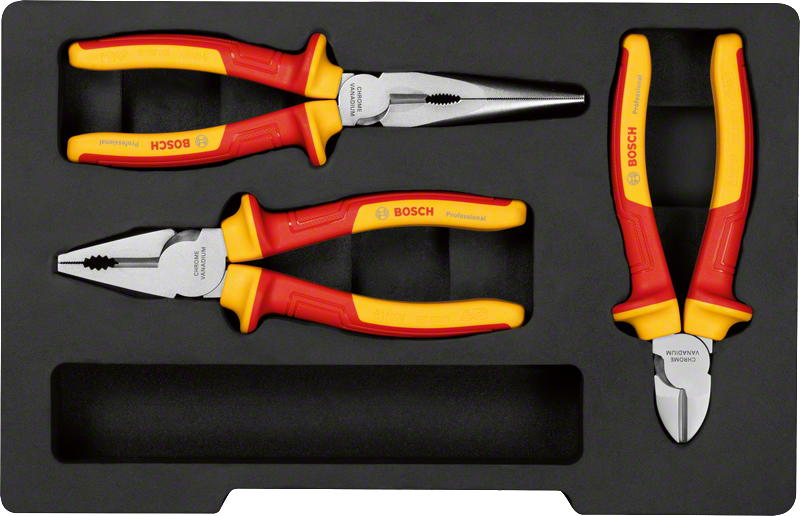 BoschVDE 钳子套装 3 件套，带绝缘手柄。.