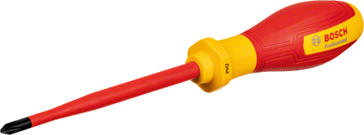 带有符合人体工程学手柄的BoschVDE PH2 绝缘螺丝刀。.