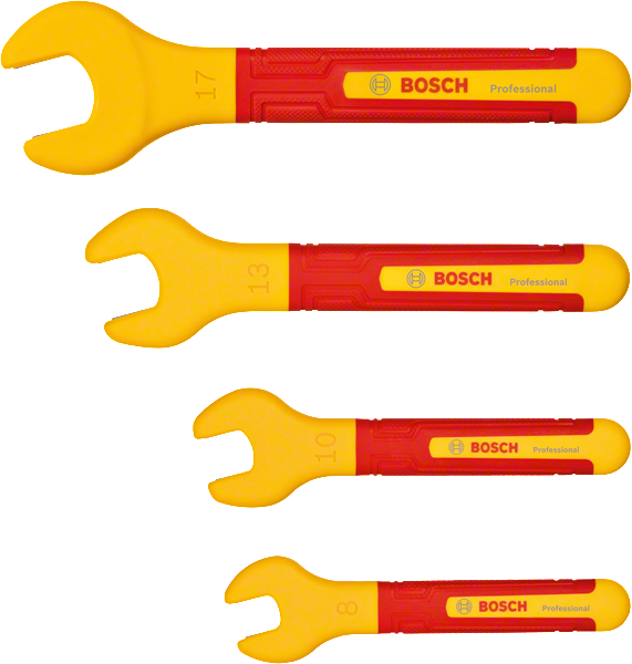 BoschVDE 扳手套装 4 件套，开口绝缘扳手。.