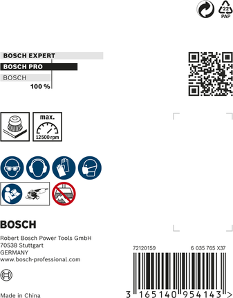 BoschPRO 不锈钢清洁 X-Lock 杯刷 75 x 0.3 毫米.