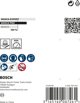 BoschPRO 不锈钢重型杯刷，75 毫米，适用于角磨机。