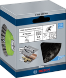 BoschPRO 不锈钢重型杯刷，75 毫米。