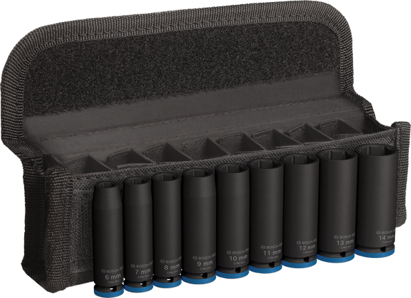 Bosch PRO 冲击套筒组 1/4 英寸深 9 件。.