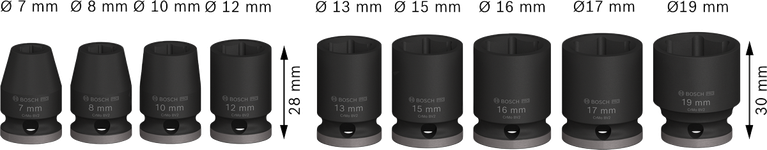 Bosch PRO 冲击套筒组 3/8 英寸 9 件。.