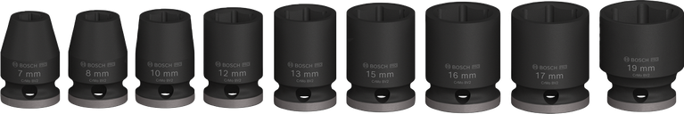 BoschPRO 冲击套筒组 3/8 英寸 9 件套 各种尺寸.