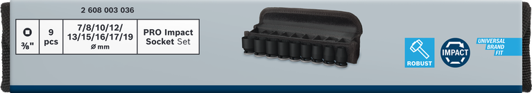 BoschPRO 冲击套筒组 3/8″ 9 件套.