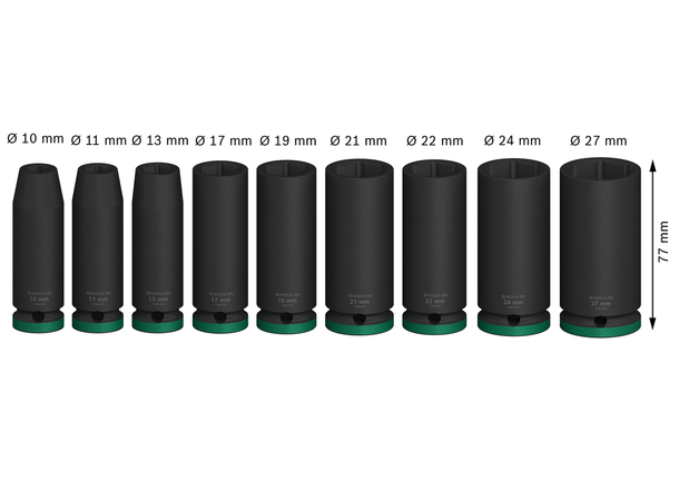 Bosch PRO 冲击套筒组 1/2 英寸深 9 件。.