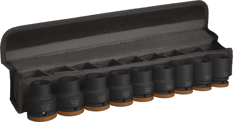BoschPRO 冲击套筒组 3/4 英寸，每盒 9 件。.
