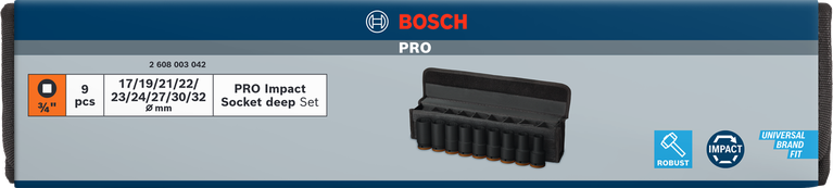 BoschPRO 3/4 英寸冲击套筒组.