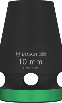 BoschPRO 冲击套筒 1/2 英寸 10 毫米，带绿色环.