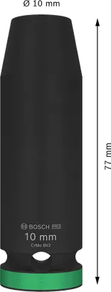 Bosch PRO 冲击套筒 1/2 英寸 10 毫米深。.