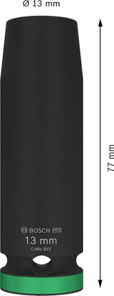 Bosch PRO 冲击套筒 13 毫米深，1/2 英寸驱动。.
