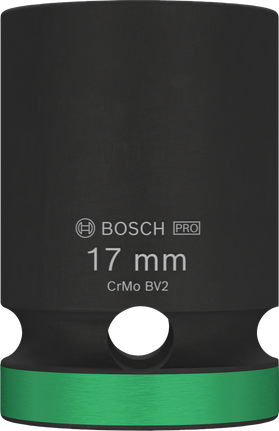 BoschPRO 冲击套筒 1/2" 17 毫米，带绿色环。.
