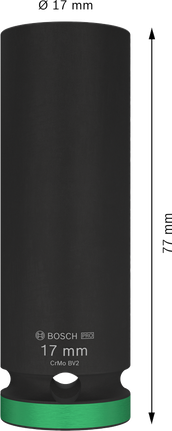 Bosch PRO 冲击套筒 1/2 英寸，17 毫米深。.