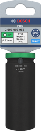 BoschPRO 冲击套筒 1/2 英寸，22 毫米深.
