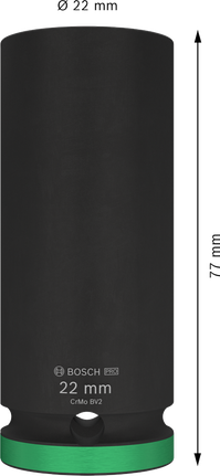 Bosch PRO 冲击套筒 1/2" 深 22 毫米，长 77 毫米。.