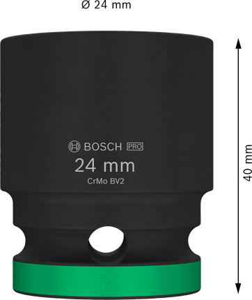 BoschPRO 冲击套筒 1/2" 24 毫米，带绿色环。.