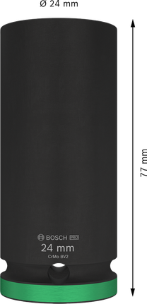Bosch PRO 冲击套筒 1/2 英寸，24 毫米深。.