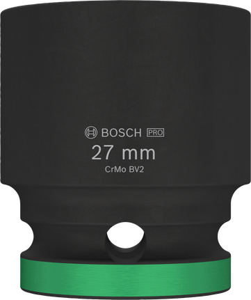 BoschPRO 冲击套筒 1/2 英寸 27 毫米，带绿色环。.