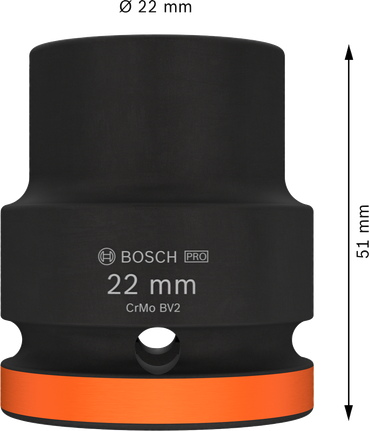 BoschPRO 冲击套筒 22 毫米，带 3/4 英寸驱动器。.