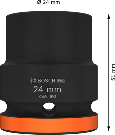 BoschPRO 冲击套筒 24 毫米，带橙色环。.