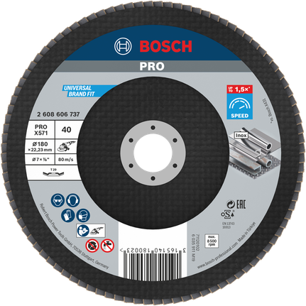 Bosch PRO X571 翻盖磨盘 180 毫米 G40，用于金属研磨。.