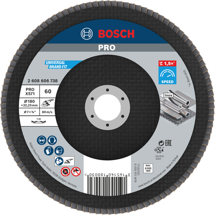 Bosch PRO X571 翻盖磨盘 180mm G60 用于金属研磨。.